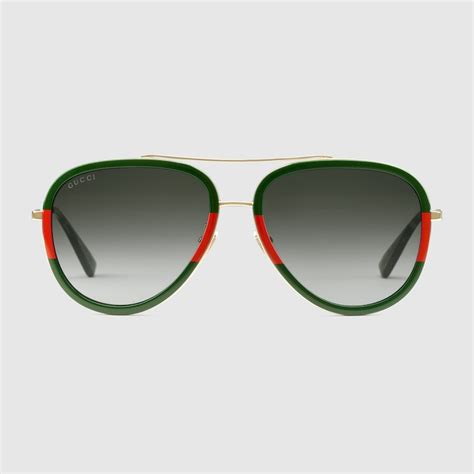 gucci green and gold double lens sunglasses|green Gucci sunglasses women.